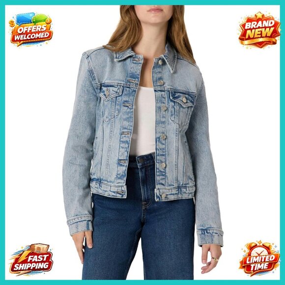 Regular-Fit Denim Trucker Jacket with Pockets - Midweight Stretch